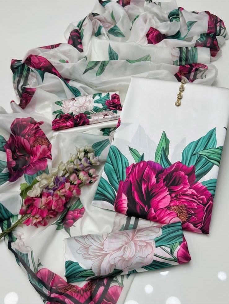 Lulusar Rosey silk digital print 3pc unstiched