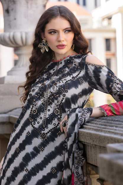 Charizma cross printed lawn 3pc emb unstiched