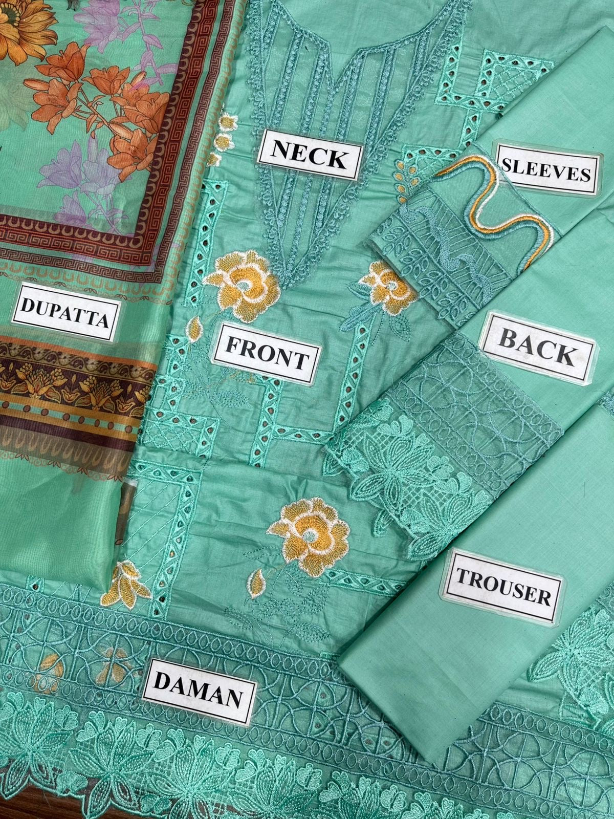 Maria b 2501-B luxury lawn 3pc Chikankari emb unstiched