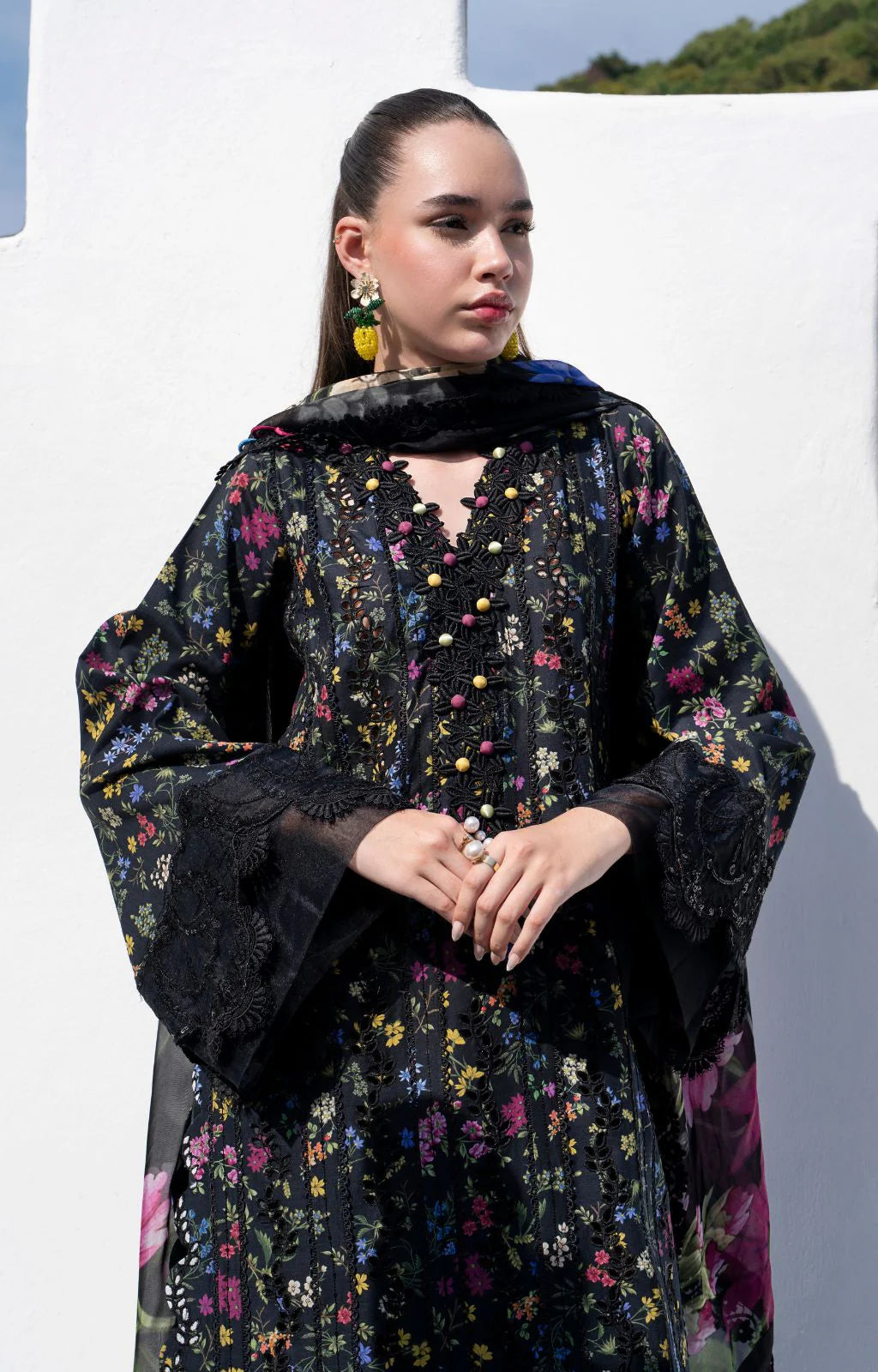 AJR Couture Printakari 3pc lawn emb unstiched