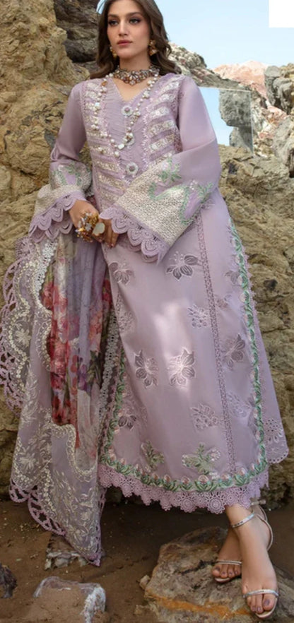 Crimson Amethyst luxury lawn 3pc Chikankari emb unstiched