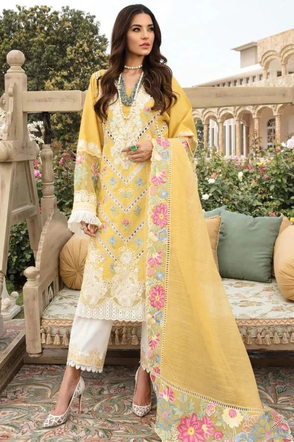 Crimson Lemon luxury Chikankari lawn 3pc unstiched