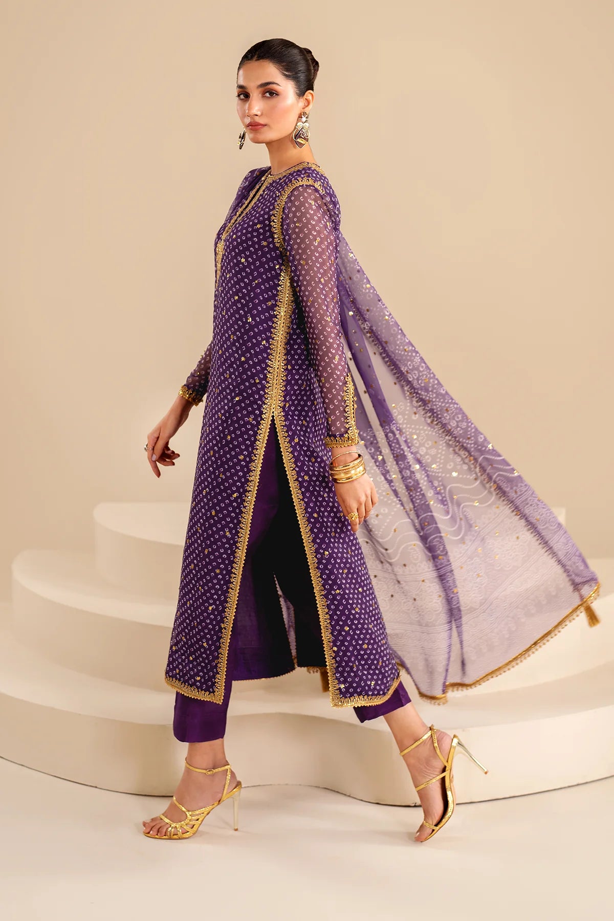 Baroque Chunri luxury chiffon 3pc emb unstiched SF-625