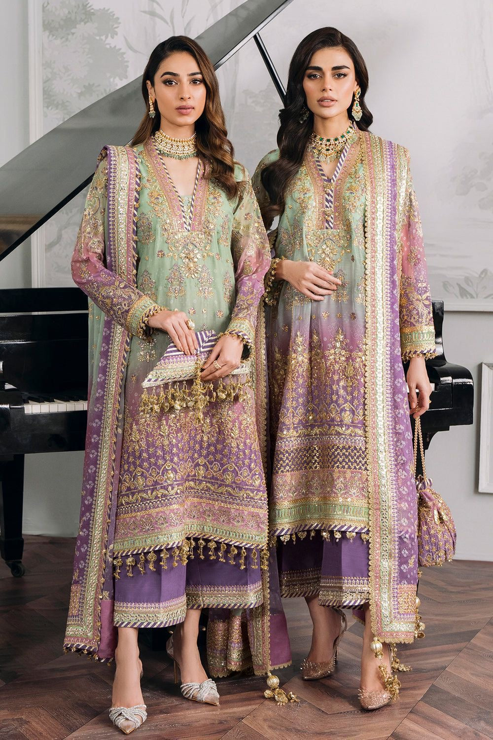 Baroque chantelle CH12-08 luxury chiffon 3pc emb unstiched