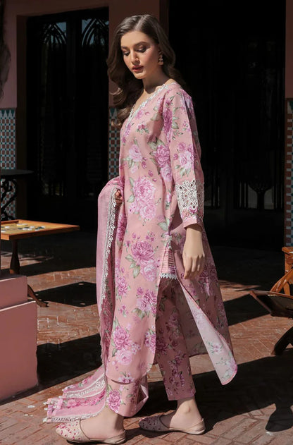 Baroque b-315 printed lawn 3pc emb unstiched