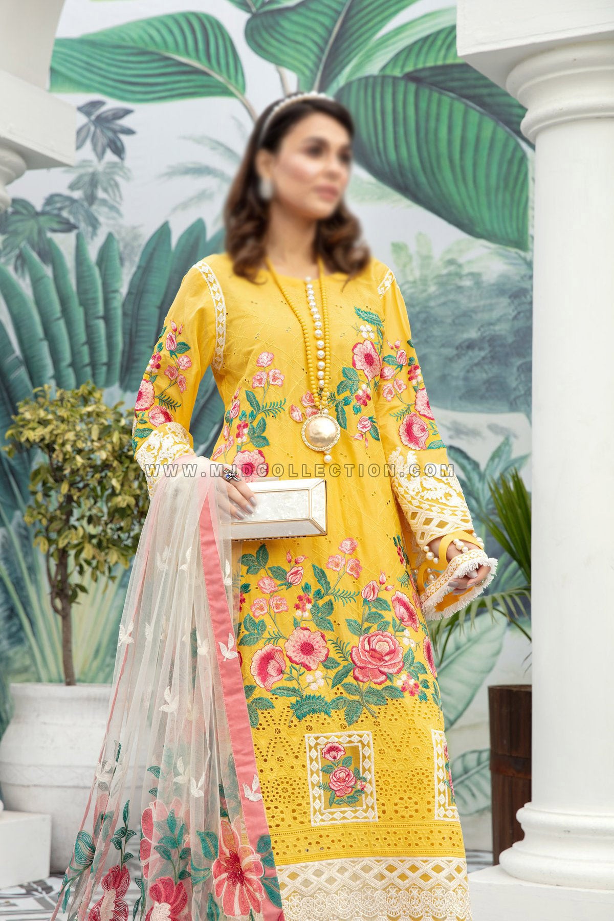 Adan’s Libas Honeycomb Heaven Schiffli Embroidered Lawn D5