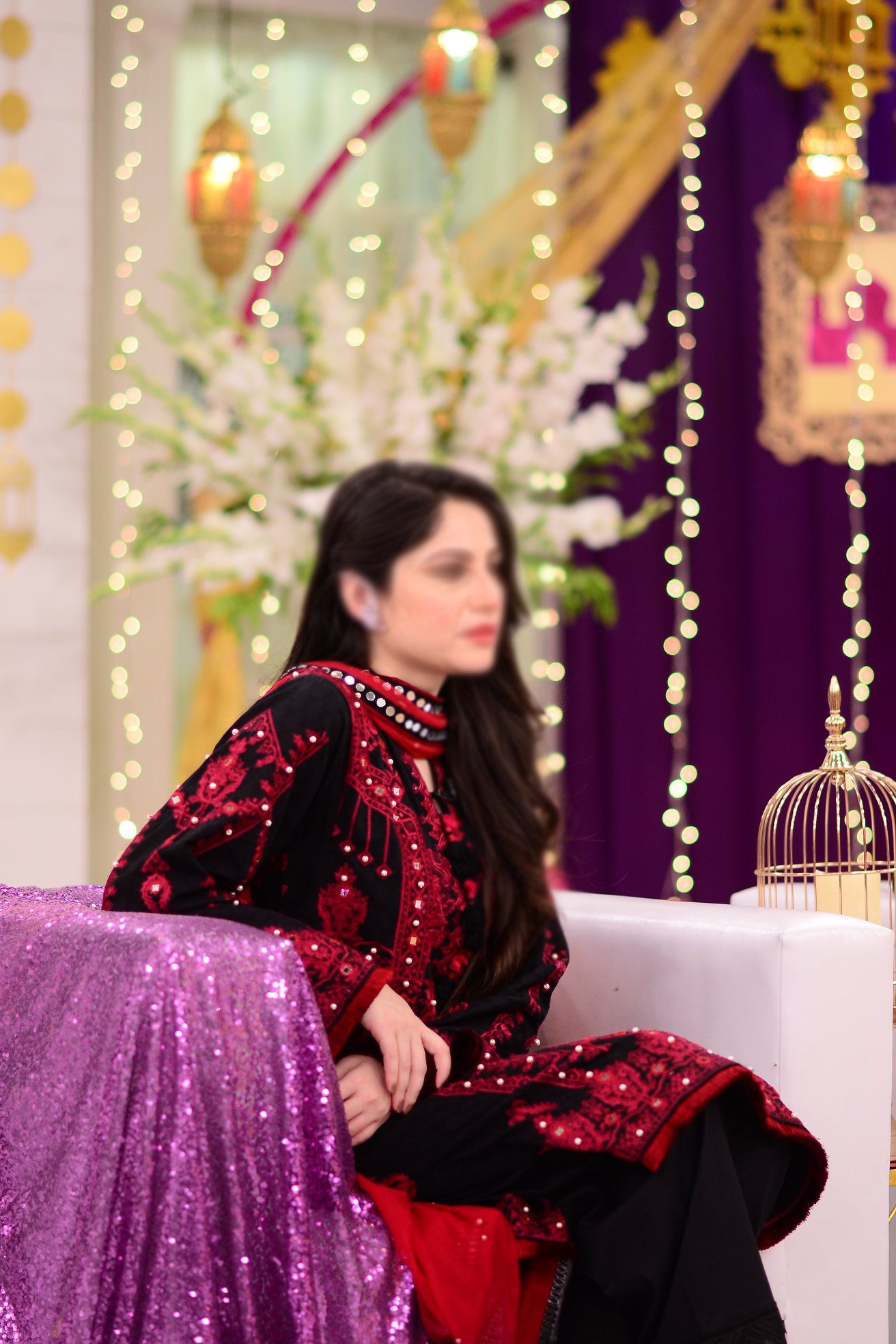 Asim Jofa Black And Red Luxury Lawn Collection AJL-11a Neelum Muneer