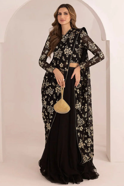 Jazmin Chiffon luxury Saree 3pc unstiched UC-3021