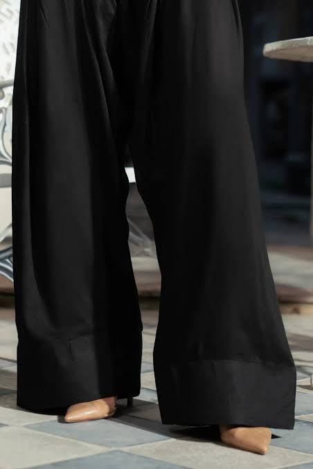 1 PIECE STITCH FARSHI SHALWAR BLACK