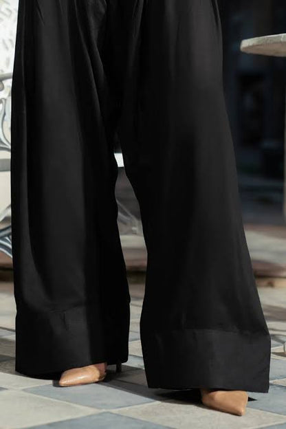 1 PIECE STITCH FARSHI SHALWAR BLACK