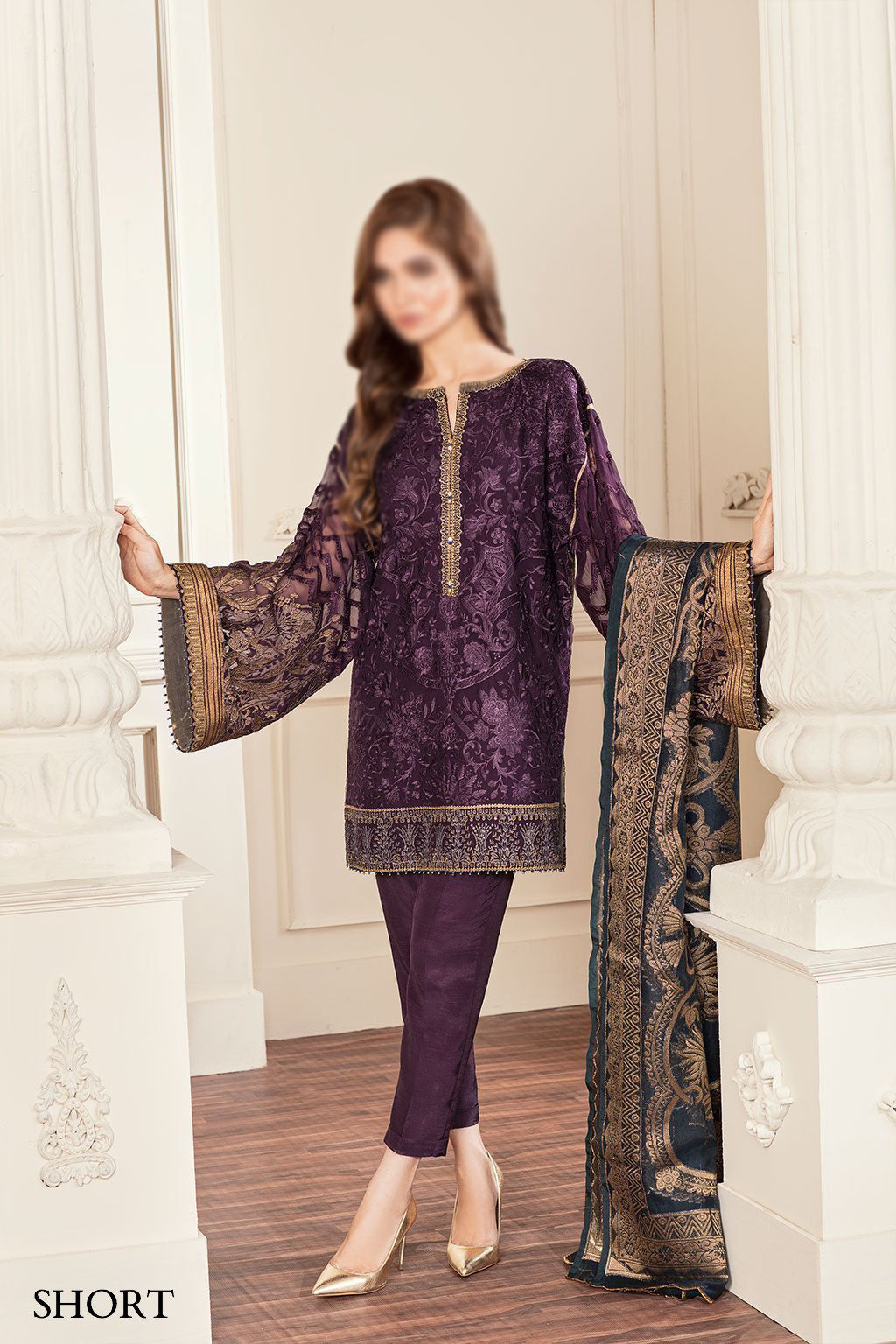 Baroque Amethyst Chantelle Embroidered Chiffon Collection Vol.5 D-10