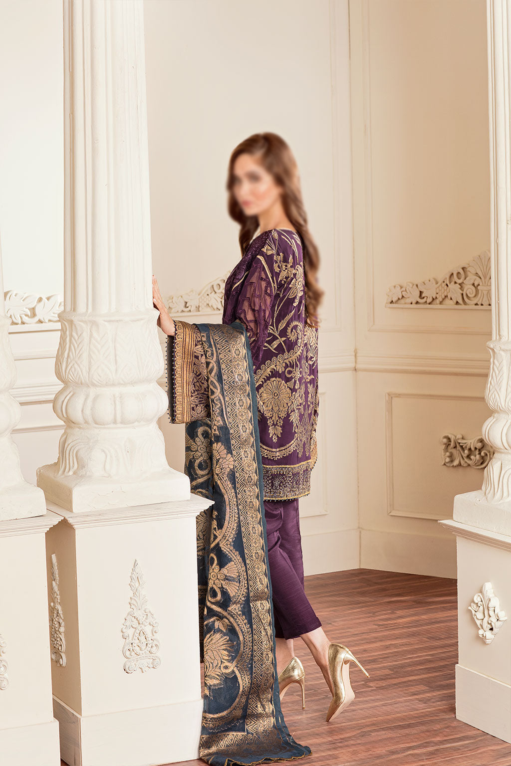 Baroque Amethyst Chantelle Embroidered Chiffon Collection Vol.5 D-10
