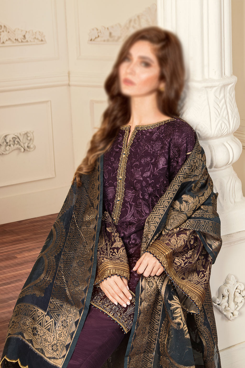 Baroque Amethyst Chantelle Embroidered Chiffon Collection Vol.5 D-10