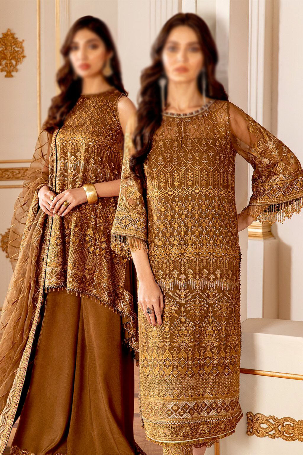 Baroque Sun Dust Chantelle Embroidered Chiffon Collection Vol.7 D-07