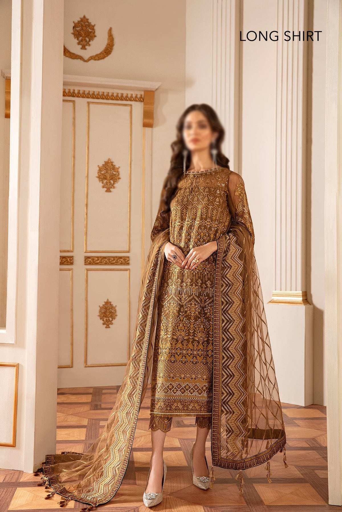 Baroque Sun Dust Chantelle Embroidered Chiffon Collection Vol.7 D-07