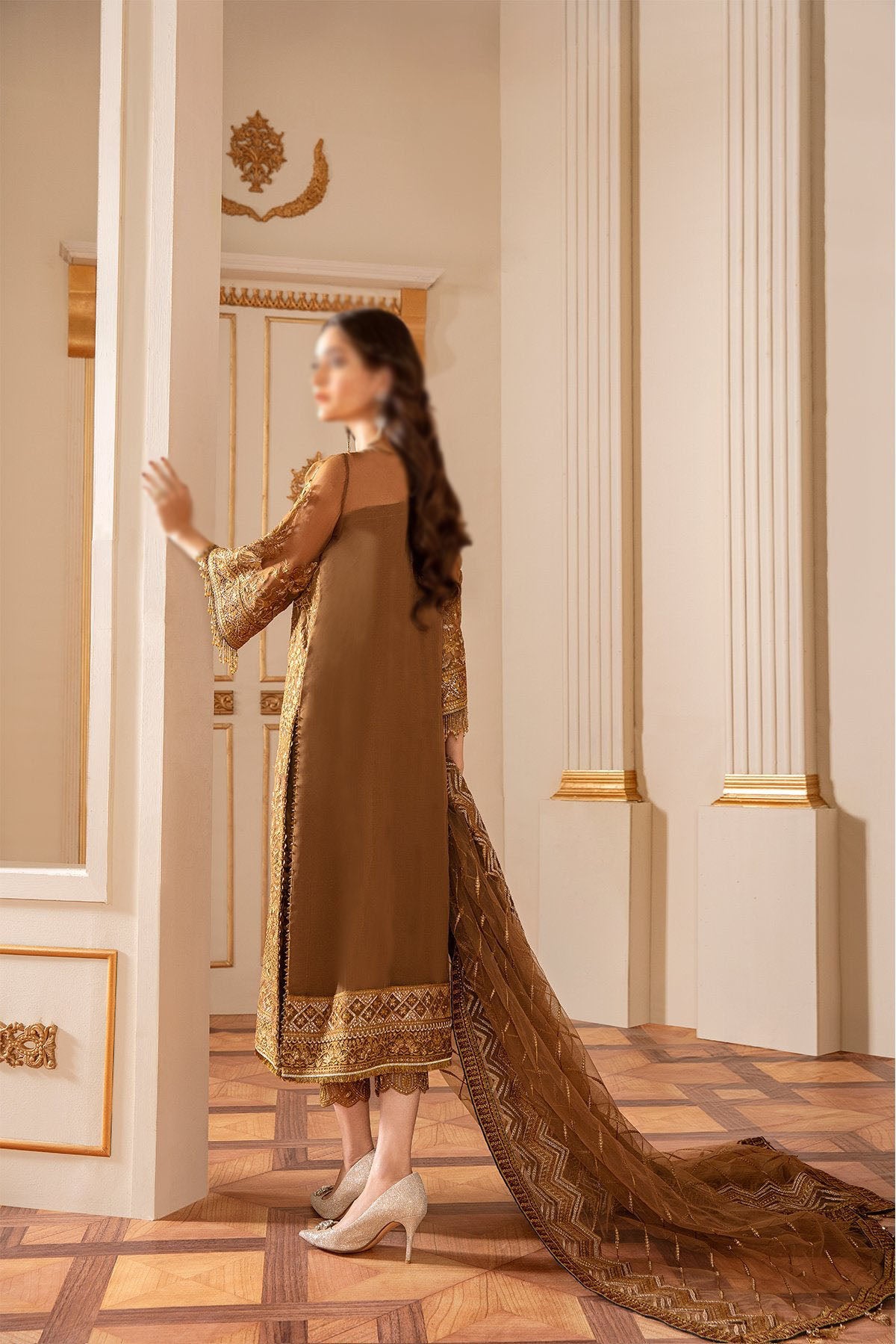 Baroque Sun Dust Chantelle Embroidered Chiffon Collection Vol.7 D-07