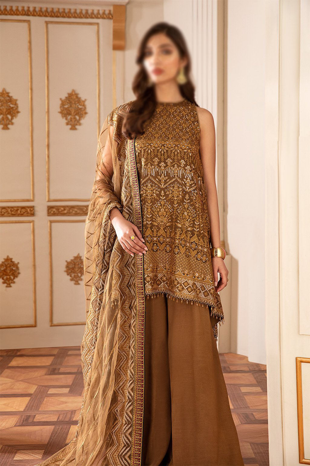 Baroque Sun Dust Chantelle Embroidered Chiffon Collection Vol.7 D-07