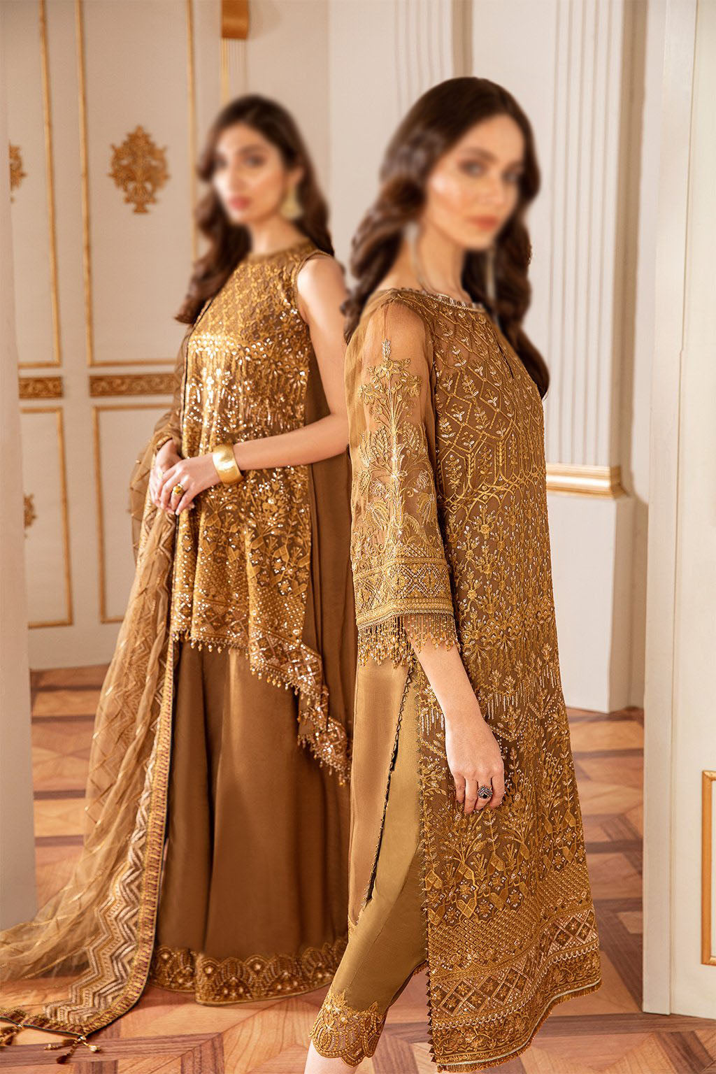 Baroque Sun Dust Chantelle Embroidered Chiffon Collection Vol.7 D-07