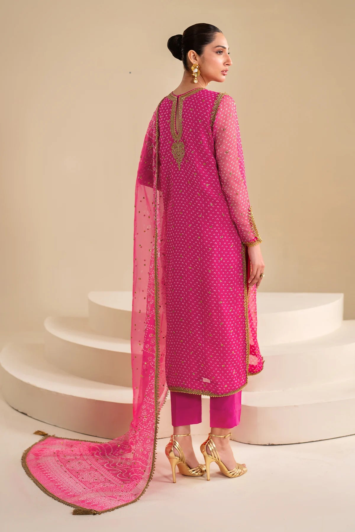 Baroque chunri luxury chiffon 3pc emb unstiched SF-626 pink