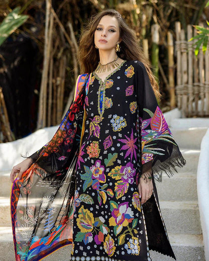 Esmel D-05 luxury lawn cross stitch emb 3pc emb unstiched