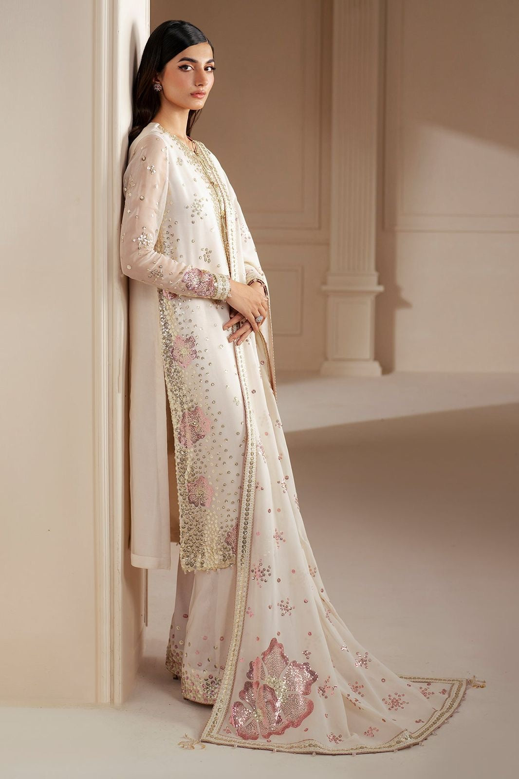 Jazmin UC-3069 luxury chiffon 3pc emb unstiched