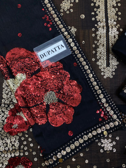 Jazmin UC-3070 chiffon embroidered 3pc unstiched
