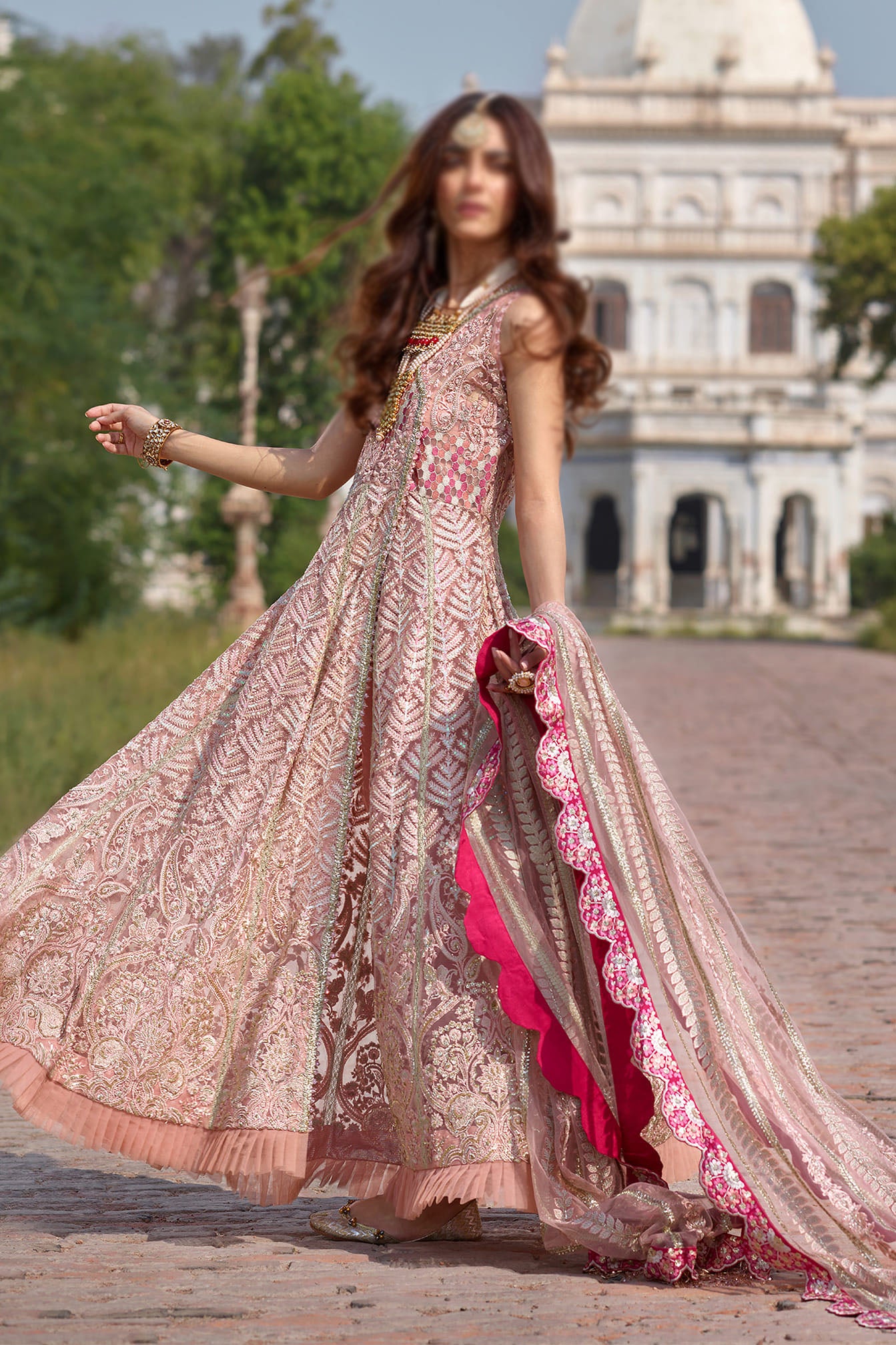 Crimson Blush Luxe by Saira Shakira D6-A Chikkankari