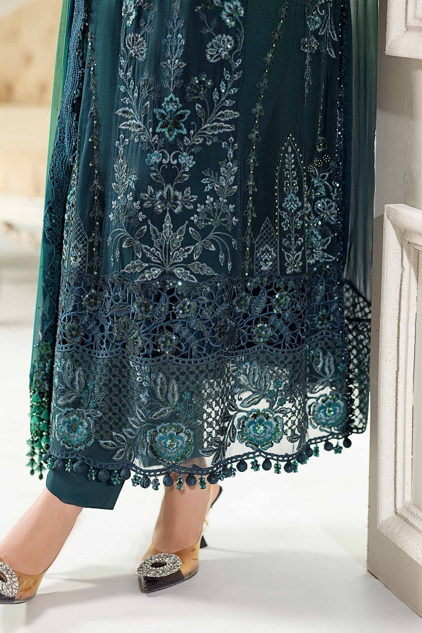 Maria b  MPC-25-106-  luxury chiffon 3pc emb unstiched  Tie-dye