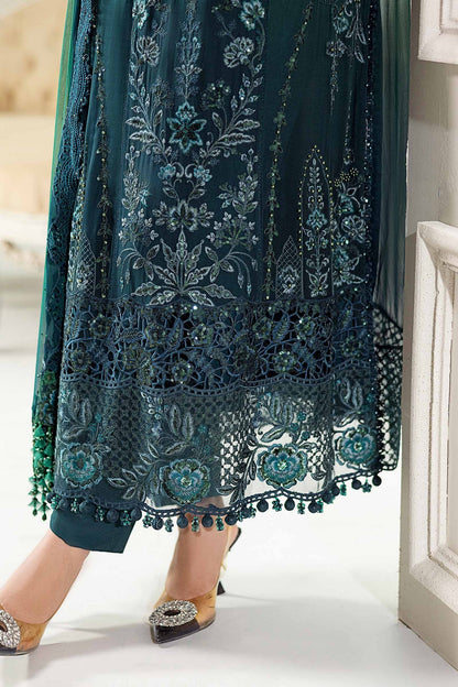 Maria b  MPC-25-106-  luxury chiffon 3pc emb unstiched  Tie-dye