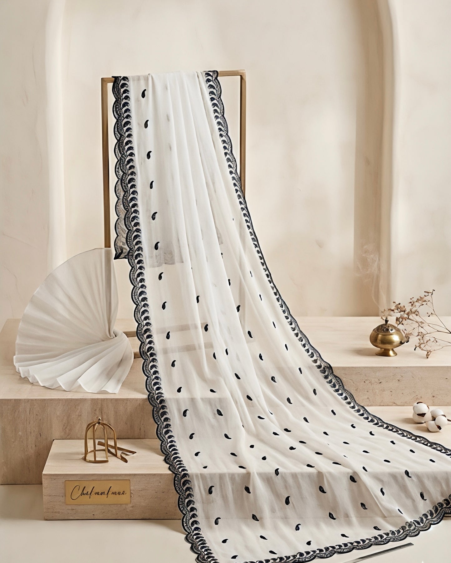 01 PIECE READY TO WEAR EMBROIDERED CHIFFON DUPATTA