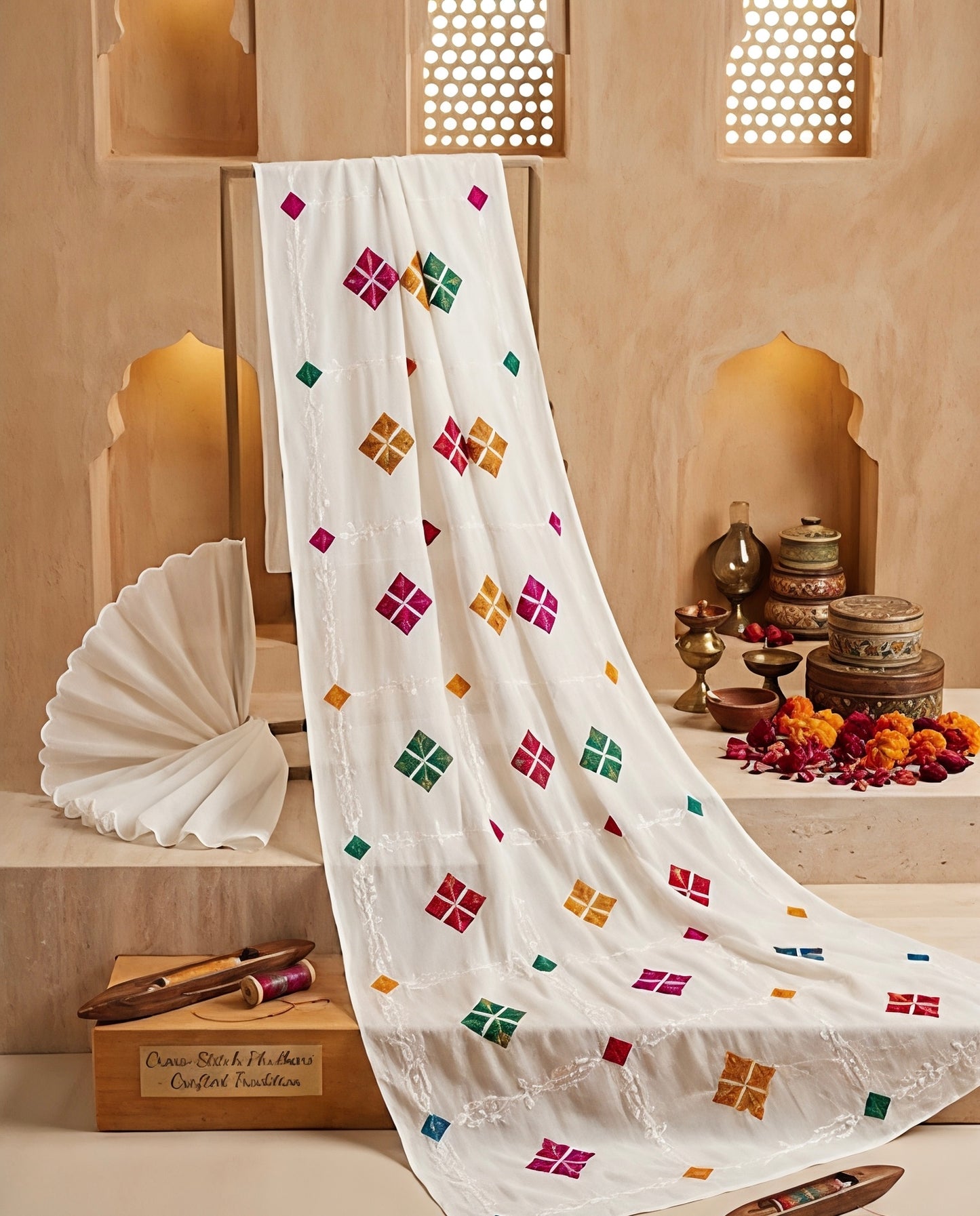 01 PIECE READY TO WEAR EMBROIDERED LINEN DUPATTA
