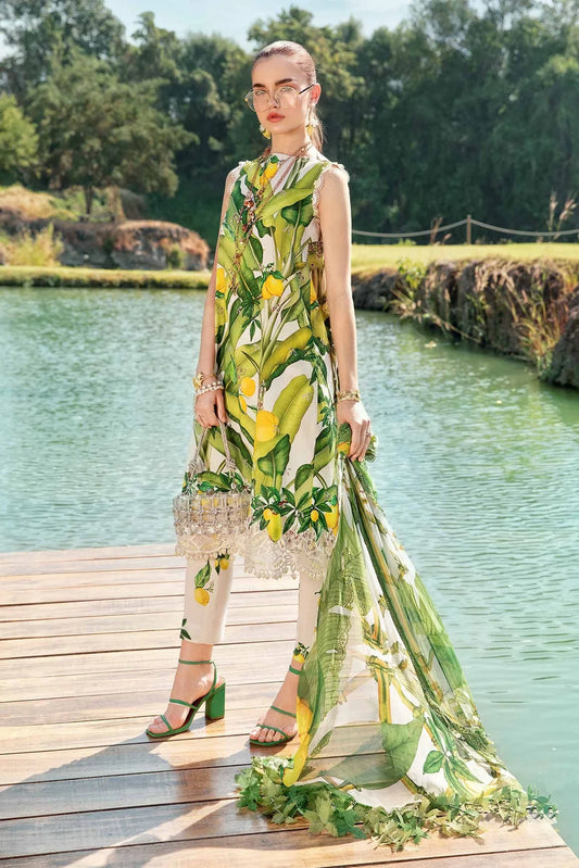 Maria b mprint lawn 3pc emb unstiched Mpt-2503A