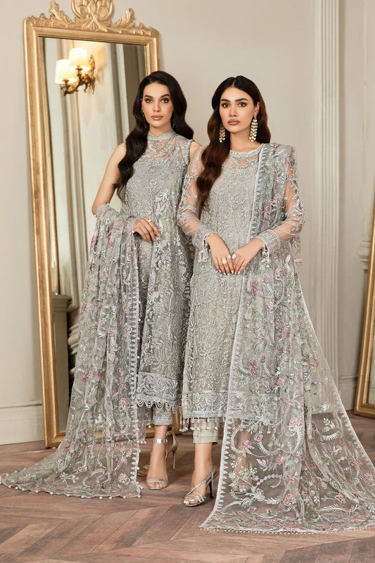 Zarif Grace luxury net embroidered 3pc unstiched