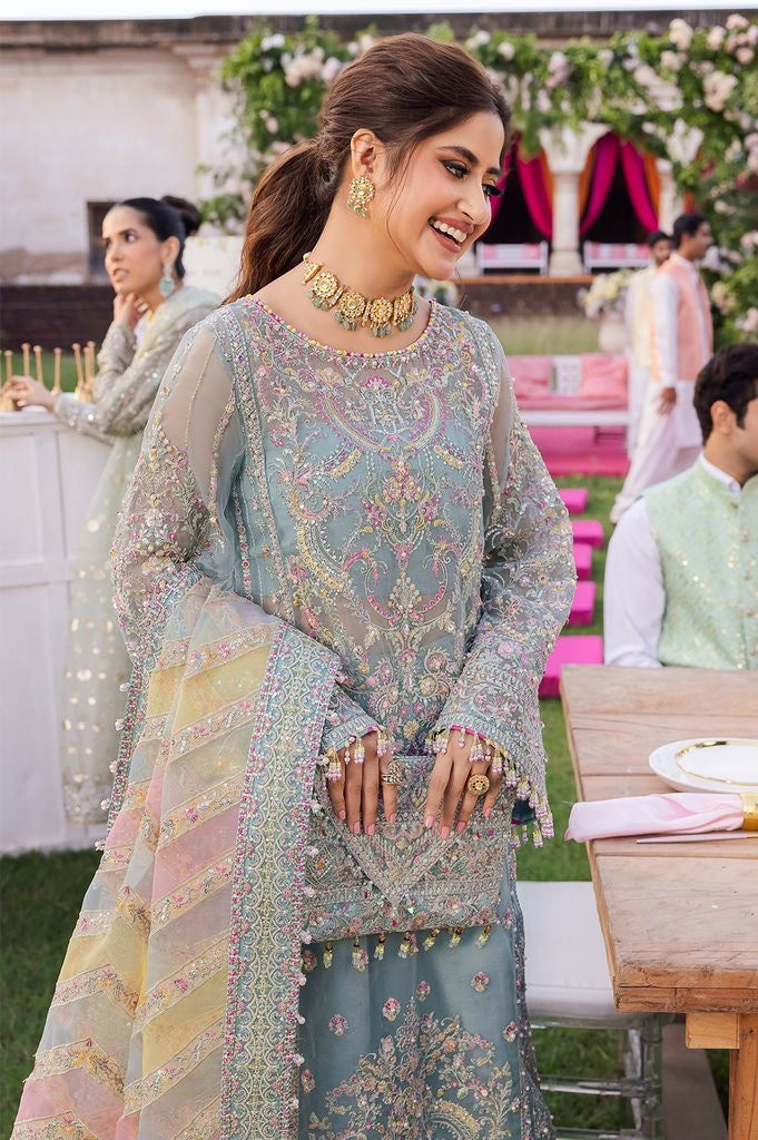 Kanwal malik cute sajjal luxury organza 3pc unstiched