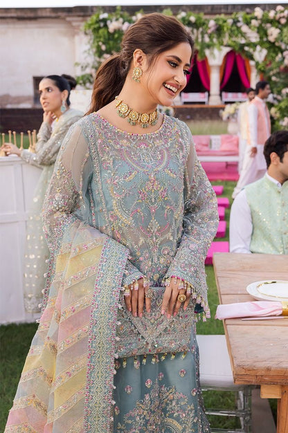 Kanwal malik cute sajjal luxury organza 3pc unstiched