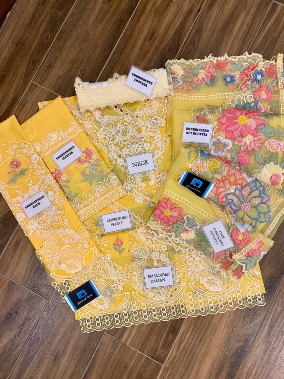 Crimson Lemon luxury Chikankari lawn 3pc unstiched