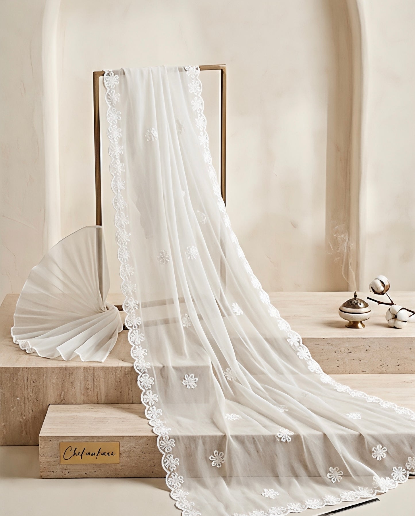 01 PIECE READY TO WEAR EMBROIDERED CHIFFON DUPATTA