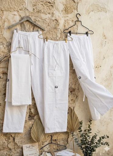 1 PIECE STITCH CARGO WHITE