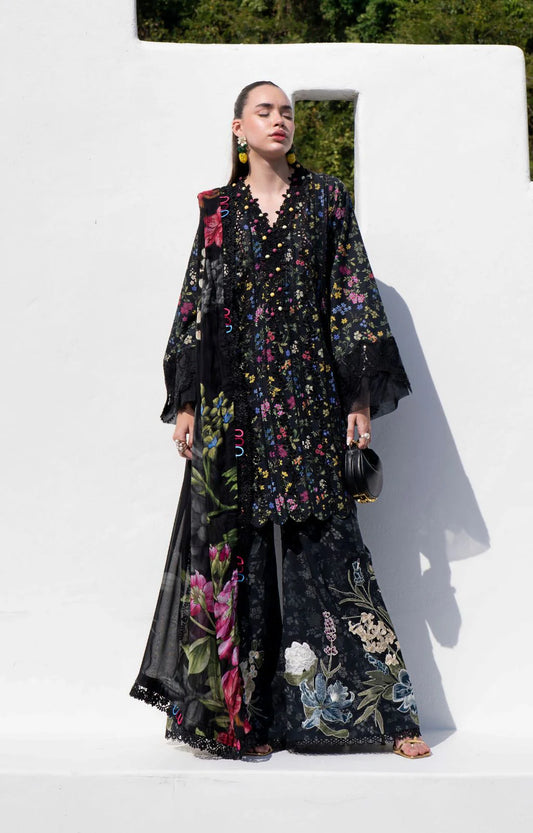 AJR Couture Printakari 3pc lawn emb unstiched