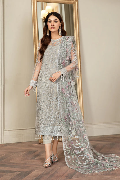 Zarif Grace luxury net embroidered 3pc unstiched