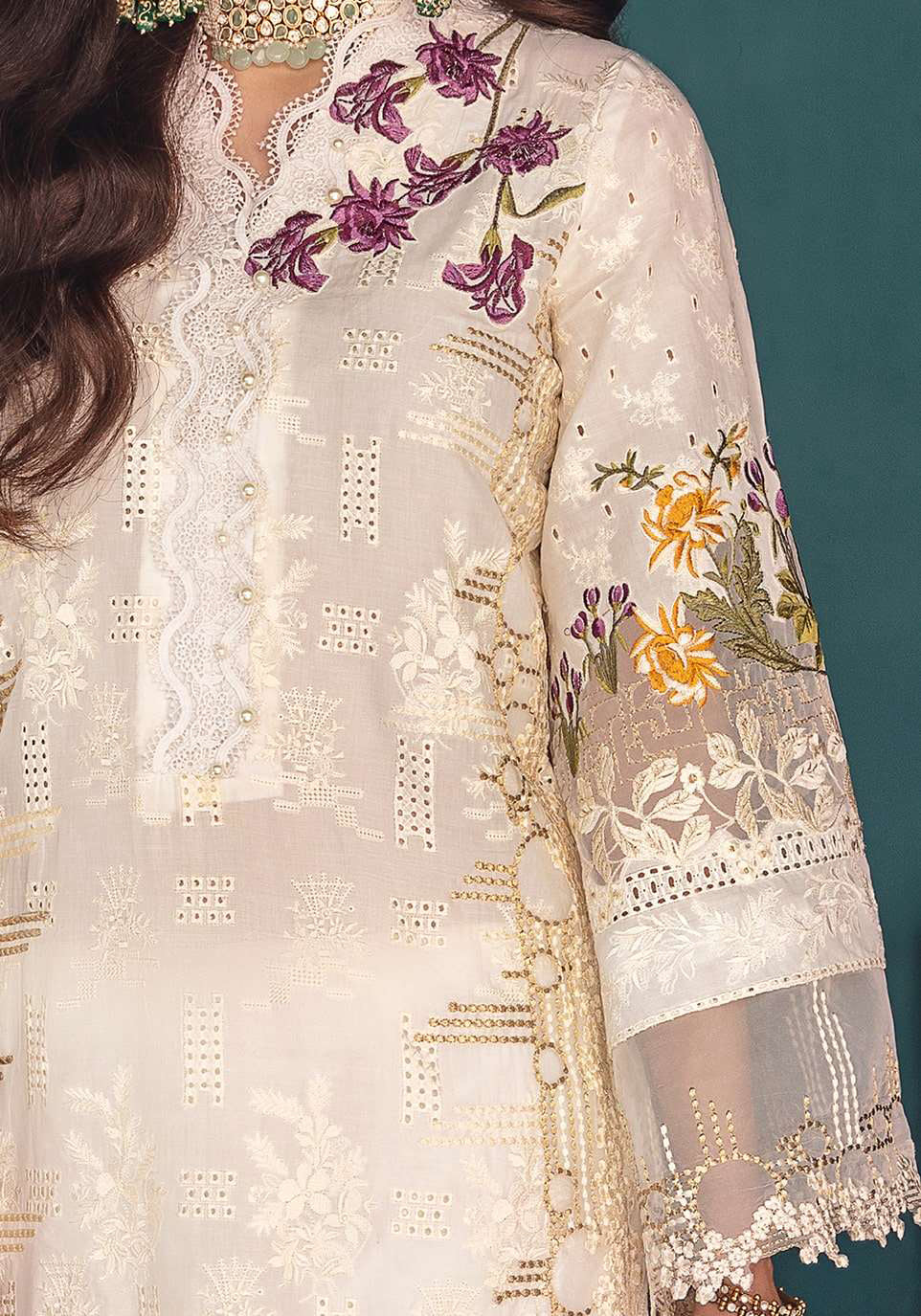 Elaf Crystal Festive Chikankari Collection EFC-6A By Mawra Hocane