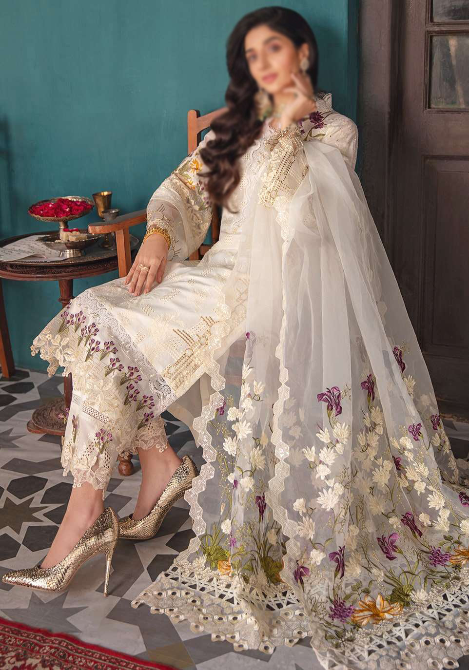 Elaf Crystal Festive Chikankari Collection EFC-6A By Mawra Hocane