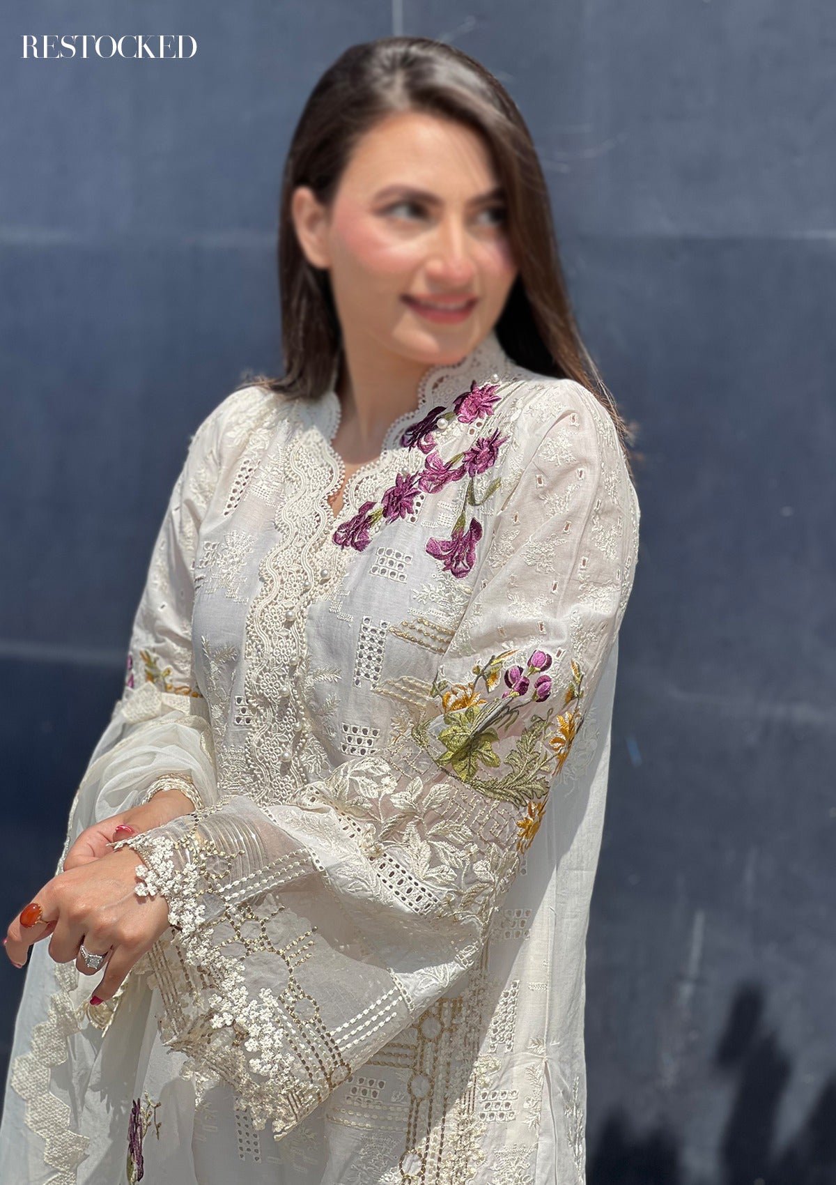 Elaf Crystal Festive Chikankari Collection EFC-6A By Mawra Hocane