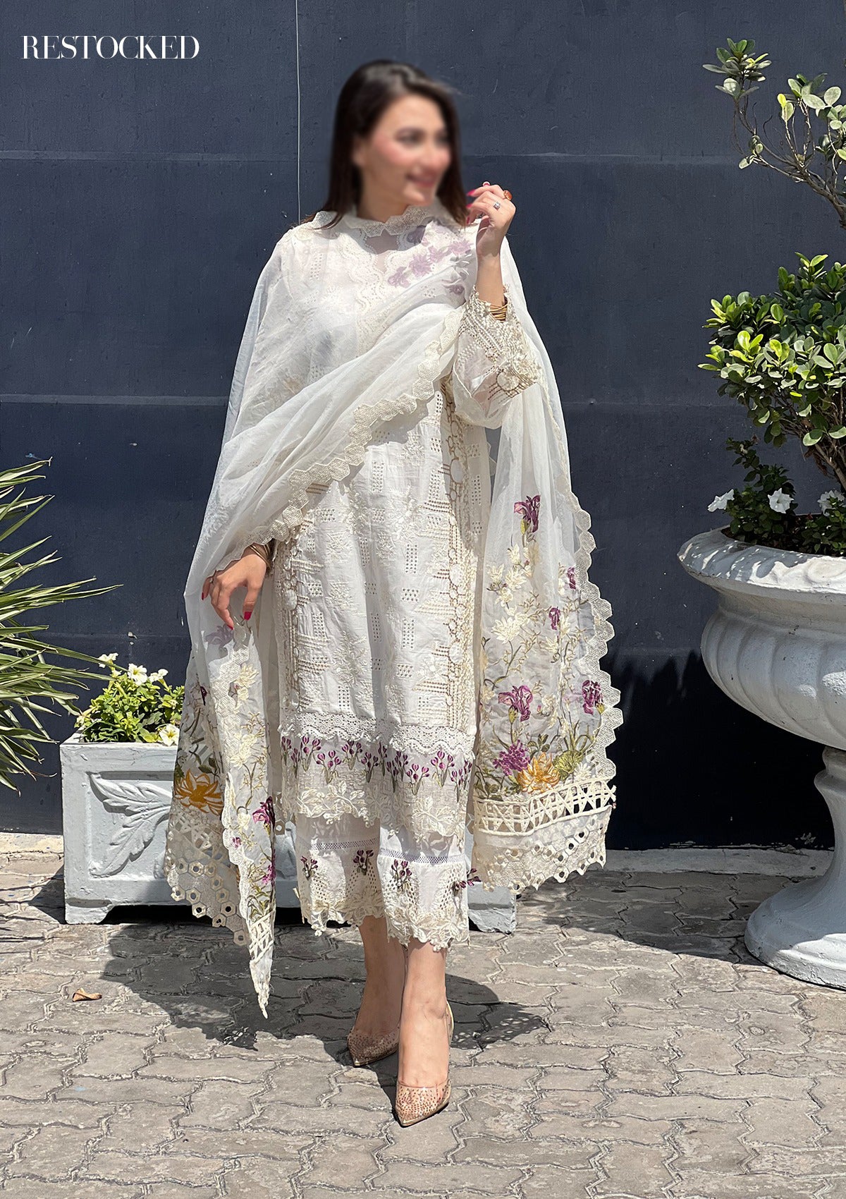 Elaf Crystal Festive Chikankari Collection EFC-6A By Mawra Hocane