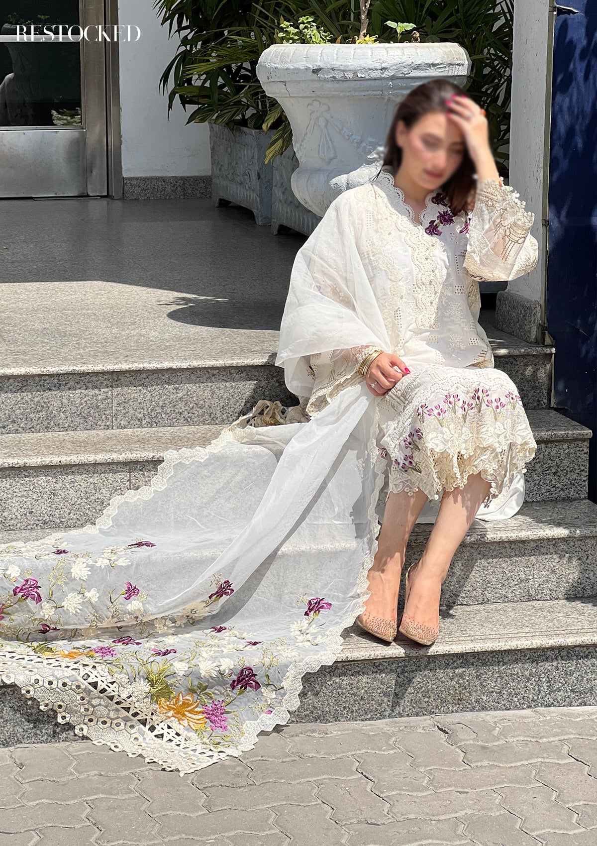 Elaf Crystal Festive Chikankari Collection EFC-6A By Mawra Hocane