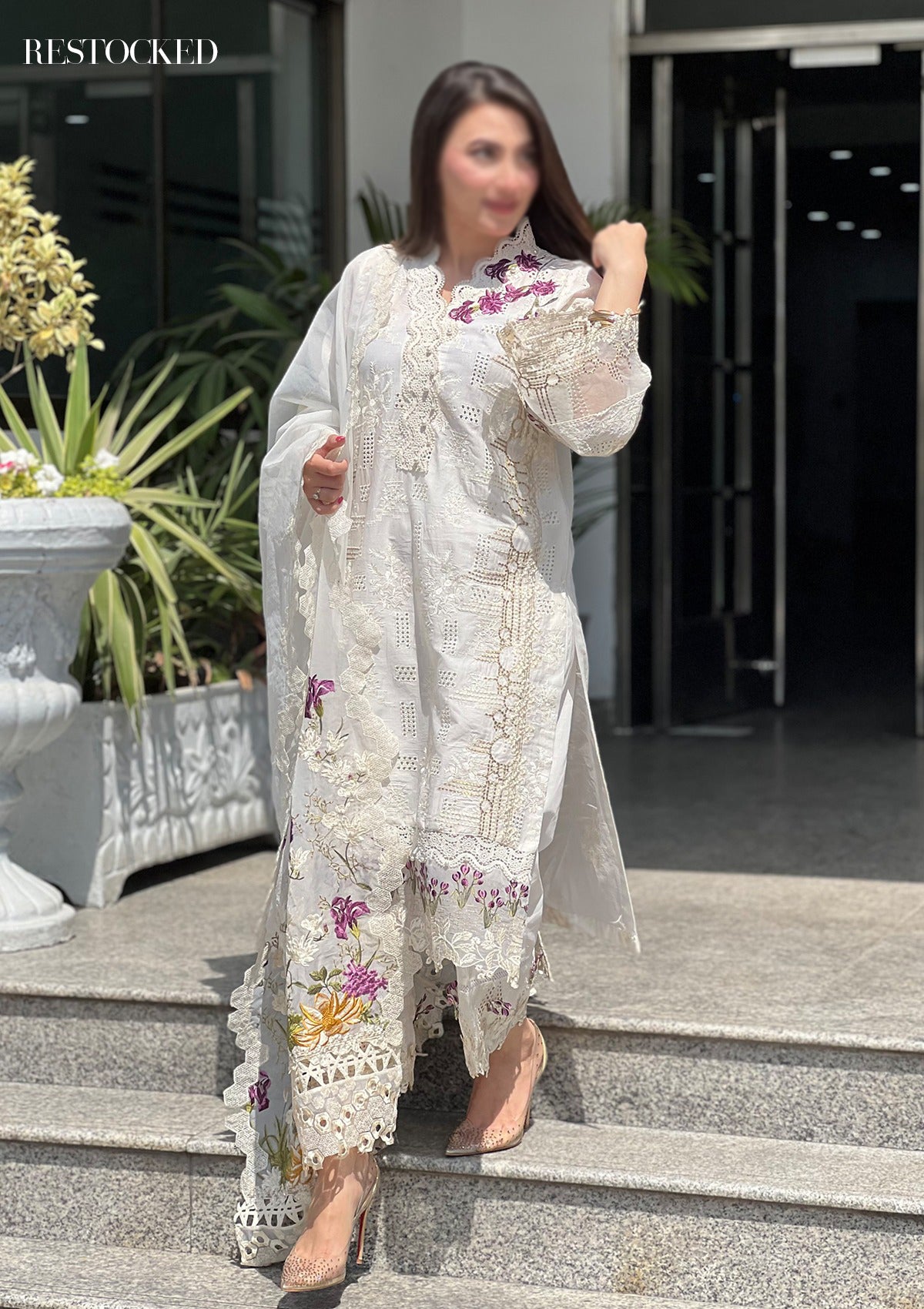Elaf Crystal Festive Chikankari Collection EFC-6A By Mawra Hocane