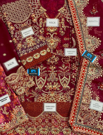 Iznik ILC-04 EMBROIDERED CHIFFON luxury 3pc unstiched
