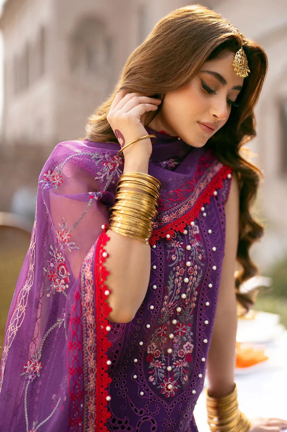 Bin Ilyas Sajal Ali luxury lawn 3pc Chikankari emb unstiched