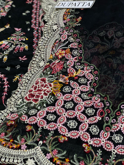 Qalamkar Hannah luxury lawn 3pc Chikankari emb unstiched