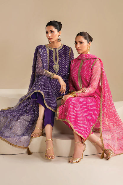 Baroque chunri luxury chiffon 3pc emb unstiched SF-626 pink